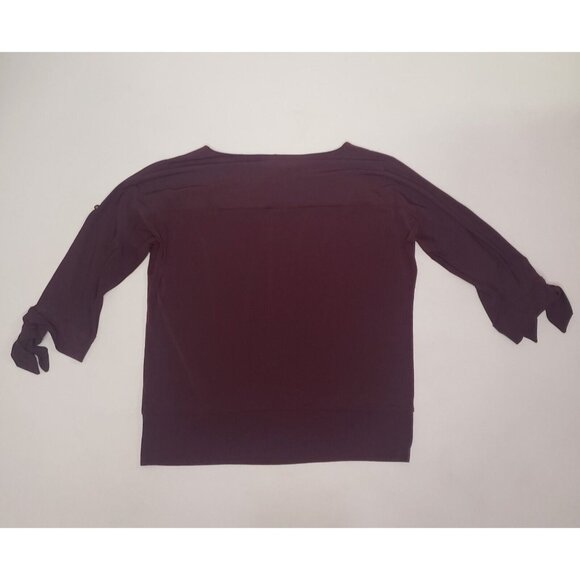 The Limited Slit Sleeve Blouse Women's Size Medium Wine Tasting Burgundy Red Top - Picture 15 of 16